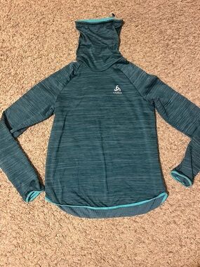 Odlo Teal Heather Long Sleeve Top